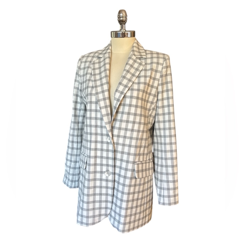 Danielle Bernstein Women's Checkered Blazer oversized  XS